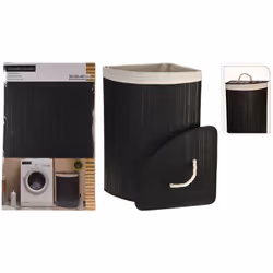 Realizzato in bamboo. Capienza 72 litri. Dimensioni: cm.35x35xh.60.