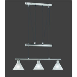 Iperbriko - Sospensione 3 Luci Saliscendi Stamina Nichel L66 cm Trio Lighting