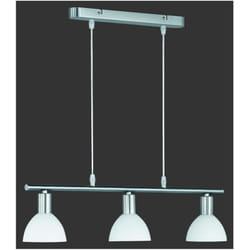 Sospensione Moderna Bilanciere Dallas Nichel 3 Vetri Bianchi Trio Lighting