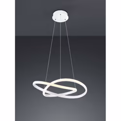 COURSE di Trio Lighting è una lampada a sospensione composta da un profilo in metallo finitura bianco opaco con diffusore a f ...