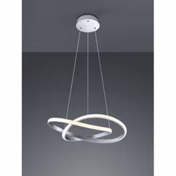 COURSE di Trio Lighting è una lampada a sospensione composta da un profilo in metallo finitura nichel opaco con diffusore a f ...