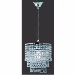 La lampada a sospensione ORIENT di Trio Lighting presenta una struttura rotonda dal diametro di 25 cm, struttura in metallo d ...