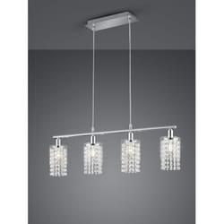 Iperbriko - Sospensione Posh 4xE14 Cromo Vetro L80 cm Trio Lighting
