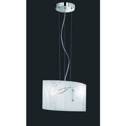 Iperbriko - Sospensione Rettangolare Spirelli 2xE27 Vetro Con Cerchi Decorativi Trio Lighting