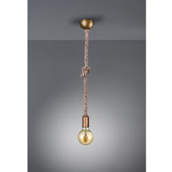 Sospensione Rope Corda Ottone Invecchiato H150 cm Ø12 cm Trio Lighting
