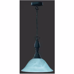 La sospensione COUNTRY di Trio Lighting è composto da una struttura in metallo finitura ruggine con catena regolabile e diffu ...