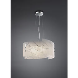 Iperbriko - Sospensione Sandrina Vetro Graniglia Bianco 3xE27 Ø50 cm Trio Lighting