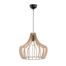 Sospensione Wood 1xE27 Campana Listelli Legno Naturale Ø44 cm Trio Lighting