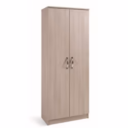 ARMADIO scarpiera in agglomerato di legno con 2 ante e maniglie cromate, olmo. 6 ripiani interni. Fornito in kit di montaggio ...