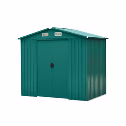 Casetta Jardin L236xP174xH206 cm Casetta box da giardino con tetto a due falde, realizzata in lamiera (0.25 mm) zincata e ver ...