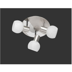 Iperbriko - Faretto Da Soffitto 3xE14 Antibes Nichel e Vetro Bianco Ø22 cm Trio Lighting