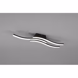 Lampada Soffitto Moderna 3 Bacchette Ondulate Led 4000K Route Nero Trio Lighting ROUTE di Trio Lighting è una plafoniera comp ...