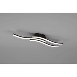 Lampada Soffitto Moderna 3 Bacchette Ondulate Led 4000K Route Nero Trio Lighting