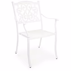 Sedia con bracciolo Ivrea bianco da esterno Caratteristiche del prodotto: Alluminio pressofuso verniciato a polvere (polieste ...