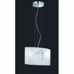 Sospensione Rettangolare Spirelli 2xE27 Vetro Con Cerchi Decorativi Trio Lighting La sospensione SPIRELLI di Trio Lighting pr ...