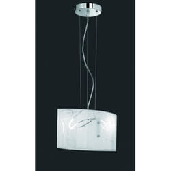 Sospensione Rettangolare Spirelli 2xE27 Vetro Con Cerchi Decorativi Trio Lighting