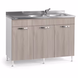 Sottolavello da cucina 3 ante olmo reversibile Cm 120x50xH 85 Dettagli tecnici: - Colore olmo - 3 Ante - Reversibile - Manigl ...