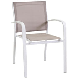 Sedia Impilabile in Alluminio Bianco - Dimensioni: 56 x 83,5 x 59,5 cm