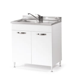 Sottolavello per cucina Bianco Frassinato 2 ante Cm 80x50xH 85