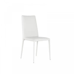4x Sedia in similpelle e metallo bianco Cleo sts