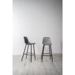 2x Sgabello in polipropilene grigio scuro-metallo 47 cm x 37 cm h. 103 cm