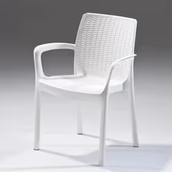 Poltrona balii in Resina Antiurto Effetto Polirattan Bianco 58x55x83 cm La Poltrona balii della Keter è perfetta per arredare ...