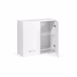 Pensile scolapiatti per cucina - Colore bianco frassinato - 2 Ante All'interno due scolapiatti , con vaschetta raccogligocce ...