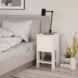 Comodino bianco anta ribalta Ema 30x30x55h Scopri il comodino bianco con anta a ribalta Ema, ideale per ogni ambiente della t ...