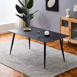 Tavolo Mila 140x80 top ceramica effetto marmo nero opaco Il tavolo Mila è un elegante complemento d'arredo, ideale per ogni a ...
