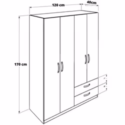 Armadio TPGR422023 bianco 4 ante e 2 cassetti 120x170x40 Scopri l'armadio TPGR422023, un elemento d'arredo elegante e funzion ...