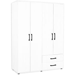 Armadio bianco 120x41x170 cm 4 ante 2 cassetti