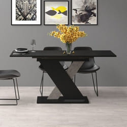 Tavolo allungabile nero 120x75x76 cm
