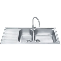 Lavello inox 116x50 cm gocciolatoio sinistro