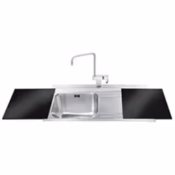 Lavello Smeg LI91ND 90x50 cm 1 vasca con gocciolatoio a destra con vetri neri Il lavello Smeg LI91ND è un elegante e funziona ...