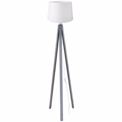 Lampada da terra DECOGRI3565 con piantana grigia e paralume bianco Questa lampada da terra combina eleganza e funzionalità, r ...