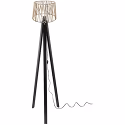 Lampada da terra DECONE 1188 con piantana nera e paralume in iuta La lampada da terra DECONE 1188 è un elegante complemento d ...