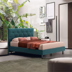 Letto Cody matrimoniale contenitore con testiera trapuntata colore turchese Il letto matrimoniale Cody è la scelta ideale per ...