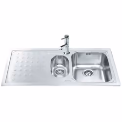 Lavello Smeg LV100S3 1 vasca + 1/2 con gocciolatoio sinistro 100x50 cm inox Il lavello Smeg LV100S3 è un'ottima soluzione per ...