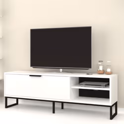 Porta tv way bianco con dettagli ghisa Scopri il porta tv way bianco, un complemento d'arredo elegante e funzionale per la tu ...