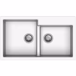 Tip Toe N200 Lavello 2 vasche bianco Lavello in quarzo, ideale per ogni cucina. Questo modello è progettato per un incasso fa ...
