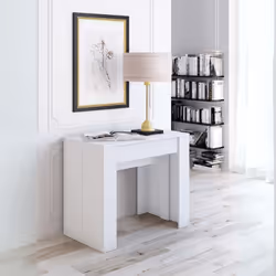 Consolle allungabile Luka con 4 allunghe colore bianco La consolle allungabile Luka è un'ottima soluzione per chi cerca funzi ...