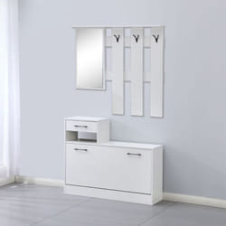 Mobile ingresso bianco 100x180x25 cm con specchio