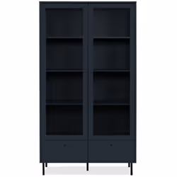 Vetrina Caracas 52A con 2 ante a vetrina, 2 cassetti e 6 ripiani colore navy blue La vetrina Caracas 52A è un mobile elegante ...