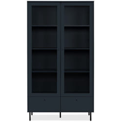 Vetrina Caracas 52A con 2 ante a vetrina e 2 cassetti colore navy blue H183xL100xP40
