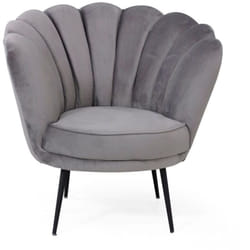 Poltrona Orel in velluto grigio Riviera 20 con piedini neri H77xL80xP75