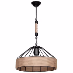 Lampada da soffitto Malina ASZ1180 struttura in metallo nero con dettagli in iuta La lampada da soffitto Malina ASZ1180 è un' ...