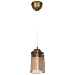 Iperbriko - Lampada da soffitto Optical MDL3749 con paralume triangolo in plastica ambrato H70xL11
