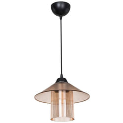 Lampada da soffitto Inka ASZ1464 con paralume in plastica ambrata H60xL25.5