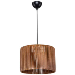 Iperbriko - Lampada da soffitto Roya ASZ1700 in carta intrecciata rustica marrone H65xL30.5