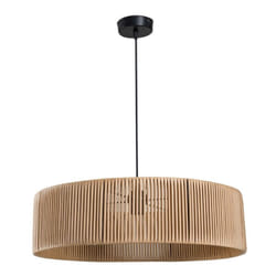 Iperbriko - Lampada da soffitto Roya ASZ1747 in carta intrecciata rustica effetto bamboo H66xL55